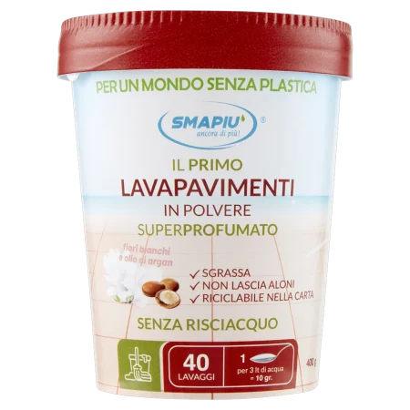 Immagine Lavapavimenti in polvere superprofumato Fiori Bianchi e Argan | barattolo 400g